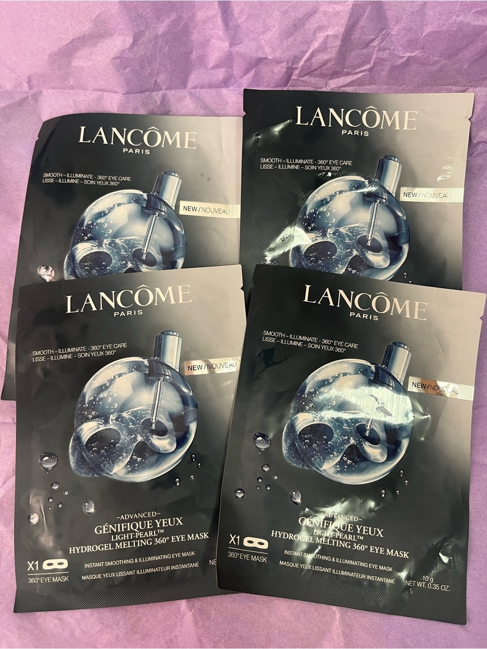 Lancome Genifique Yeux Advanced Light-Pearl Eye Mask 10g Each New Lot of 4